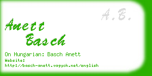 anett basch business card